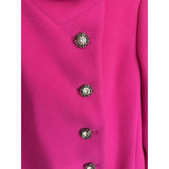 Vintage Hot Pink Wool Coat Original Buttons Mod Union Made USA 60s Simonelli - Picture 9 of 13